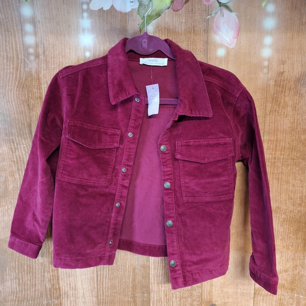 ESVIE BY MAURICES PINK CORDUROY JACKET SIZE SMALL (9)